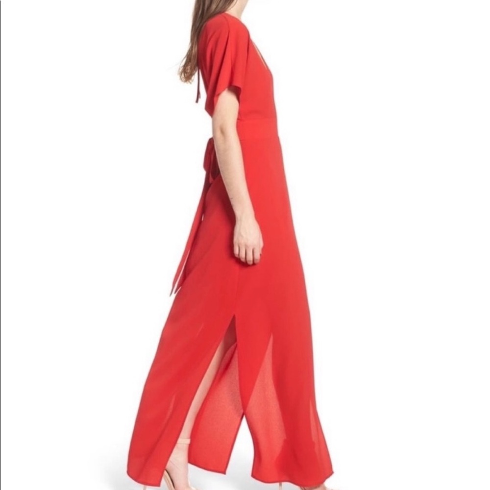 WAYF Red Maxi Dress